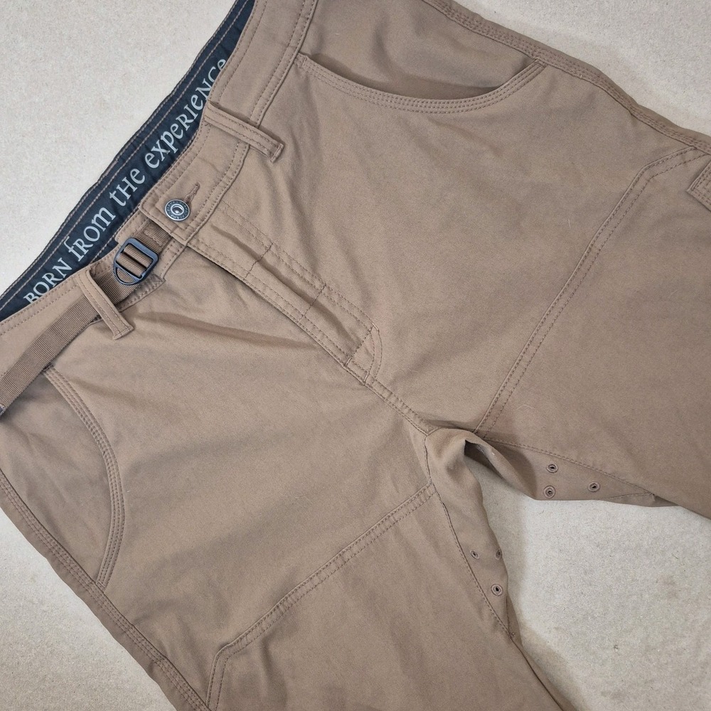 Prana Stretch Zion Pant Straight Leg Men's 36x30 Nylon‎ Cargo Hiking Sepia